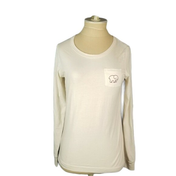 Ivory Ella Women's Long Sleeve Cotton T Shirt Top Elephant Logo Size Small - Picture 1 of 7